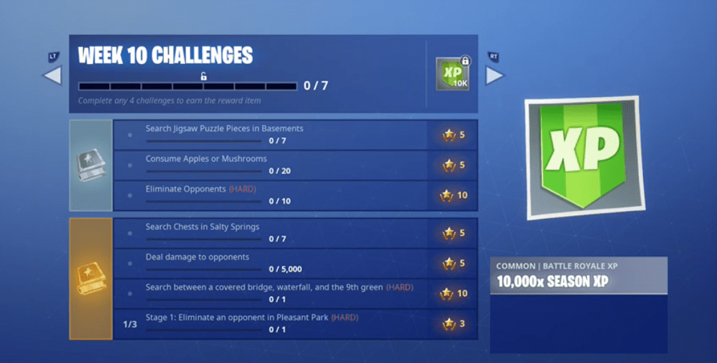 MOD Cheat Sheet Guide for Fortnite Battle Royale Season 5, Week 10 Challenges ModLabz