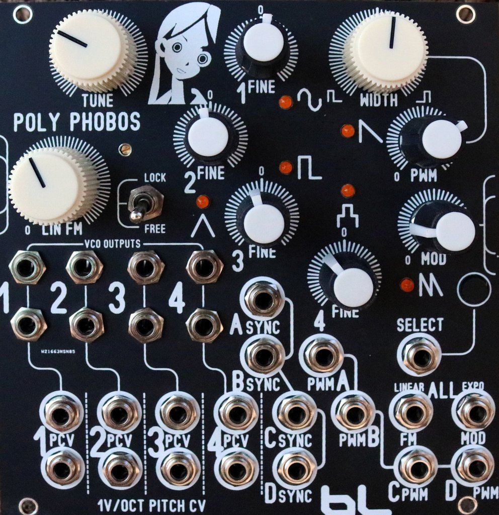 Blue Lantern Modules Poly Phobos 4 VCO Eurorack Module on ModularGrid