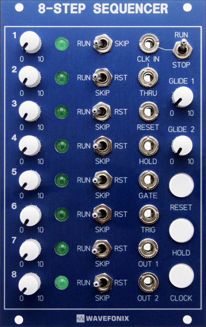 Wavefonix 8Step Sequencer Blue Edition Eurorack Module on ModularGrid