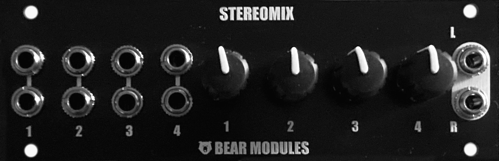BearModules STEREO MIX 1U Eurorack Module on ModularGrid