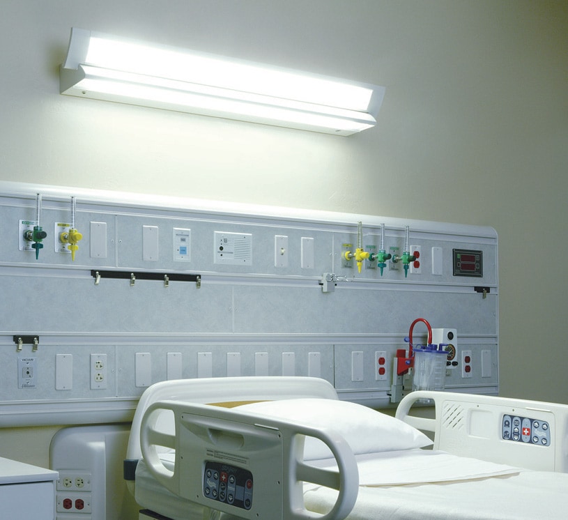 Clarity LED Overbed Light Headwall Fixture Modular Services Company