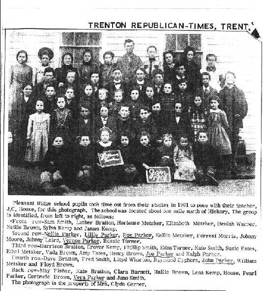 Pleasant Ridge School Students, 1901
