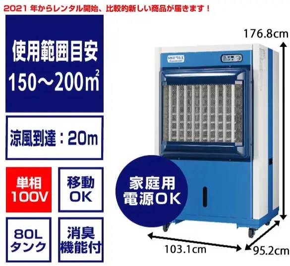 スポットクーラー・冷風機・ミスト扇風機レンタル 全国往復送料無料