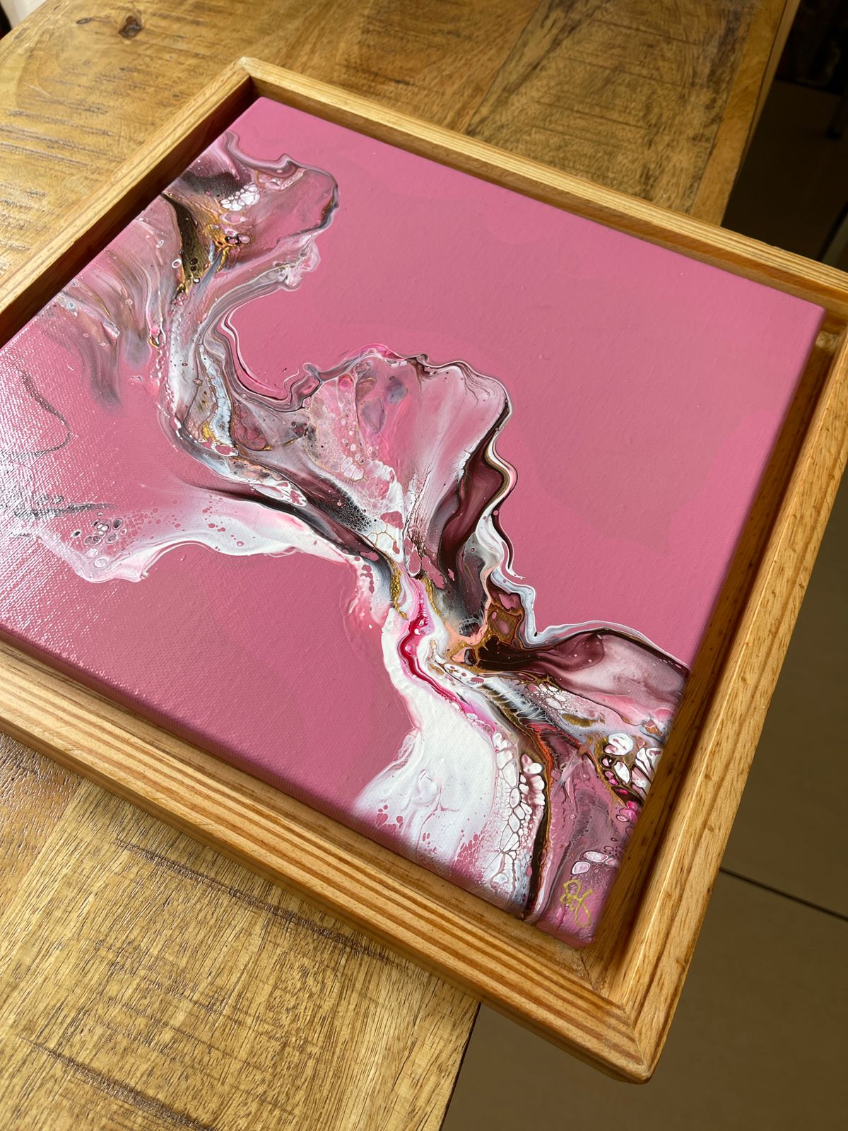 ‘Sweet Gesture’ Abstract Acrylic Painting on Canvas Mohanima