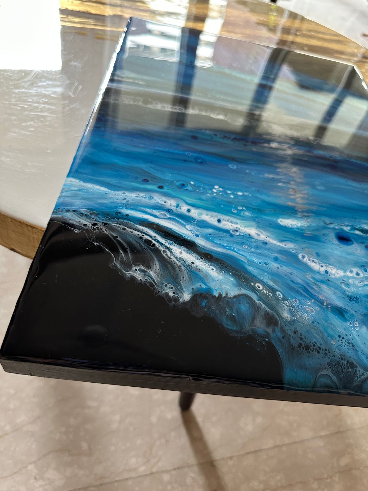 ‘Tranquility’ Resin Art on Wood Panel Mohanima