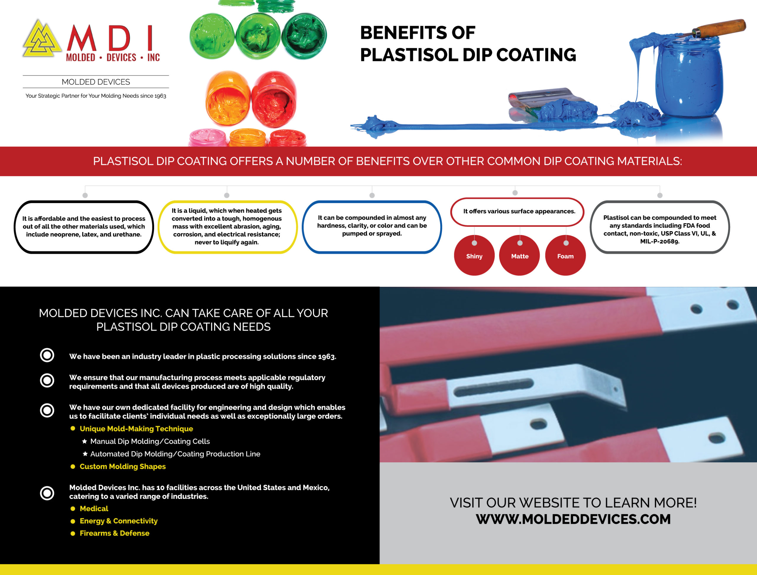 Benefits of Plastisol Dip Molded Devices Inc