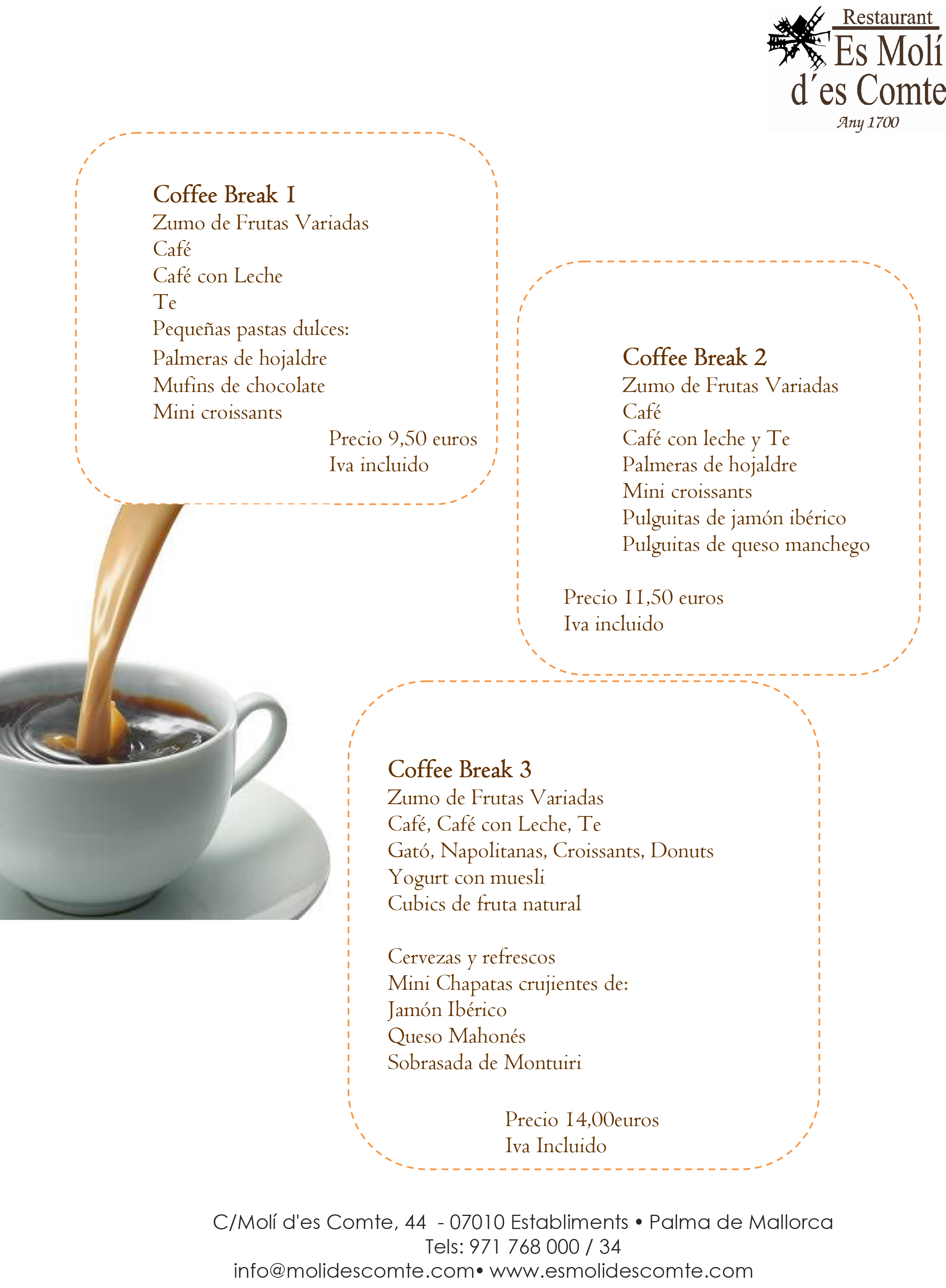 Menús Agencia Molí d'es Comte