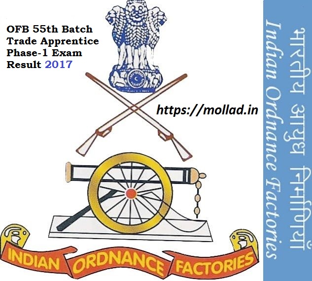 OFB Result 2017: Download Indian Ordnance Factory.