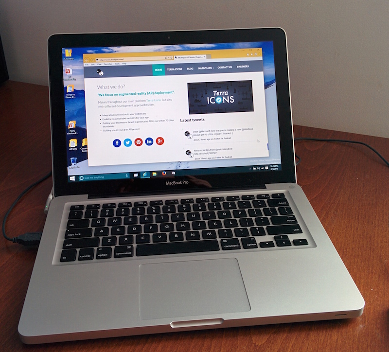 Windows 10 on a MacBook Pro Mollejuo AR Studio
