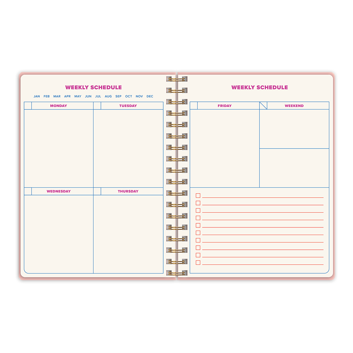 Statement Shapes Pink Undated Planner Molly & Rex