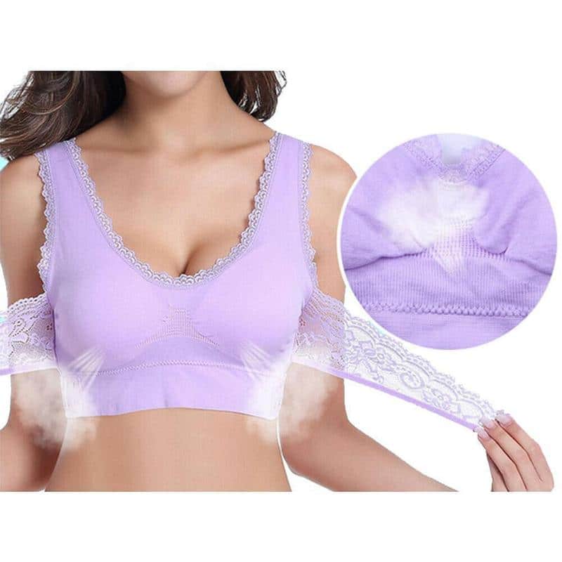 Wireless Front Cross Buckle Lace Lift Bra Low Prices Molooco Shop