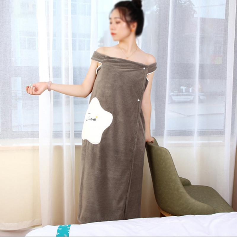 Women Quick Dry Wearable Microfiber plush Bathrobes Molooco Shop