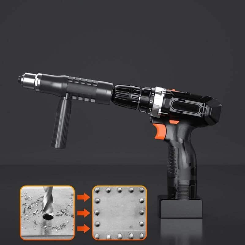 Professional Rivet Gun Adapter Kit With 4Pcs Different Nozzle Bolts