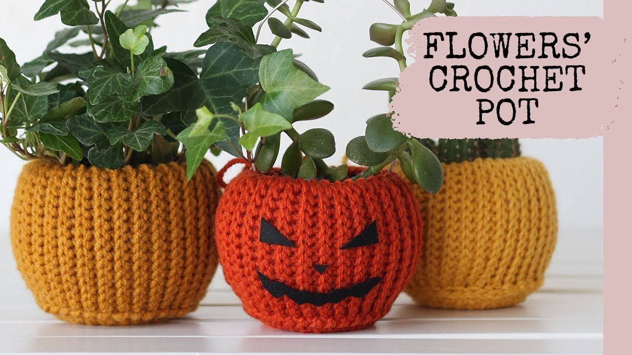 Crochet Plant Pot Cozy Cover Free Pattern Tutorial