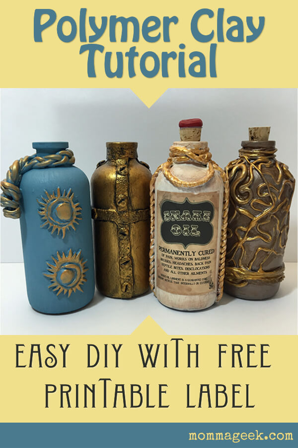 Polymer clay project ideas for bottles and jars Momma Geek