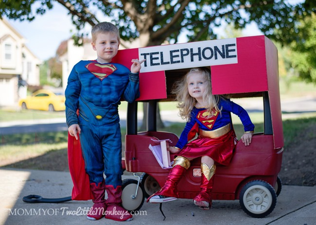Superman and Supergirl Halloween Costumes from Kohls My Little Goblins!