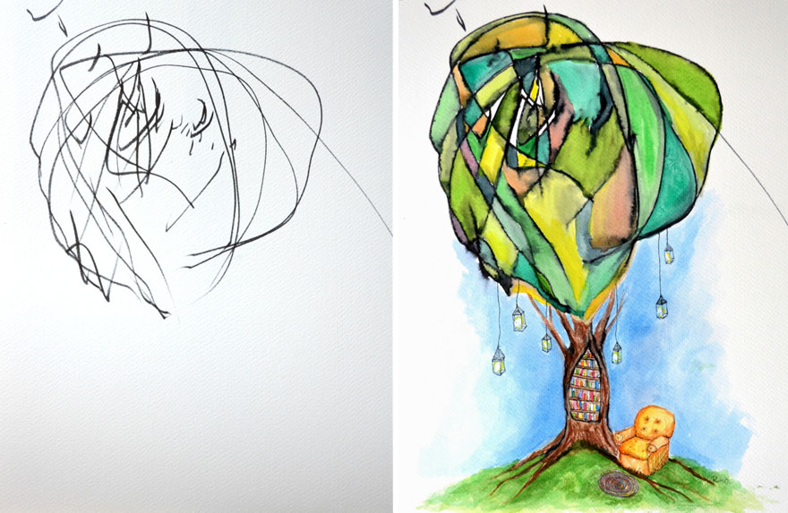 Mom/Artist Turns Toddler's Scribbles into Works of Art Mommy Shorts
