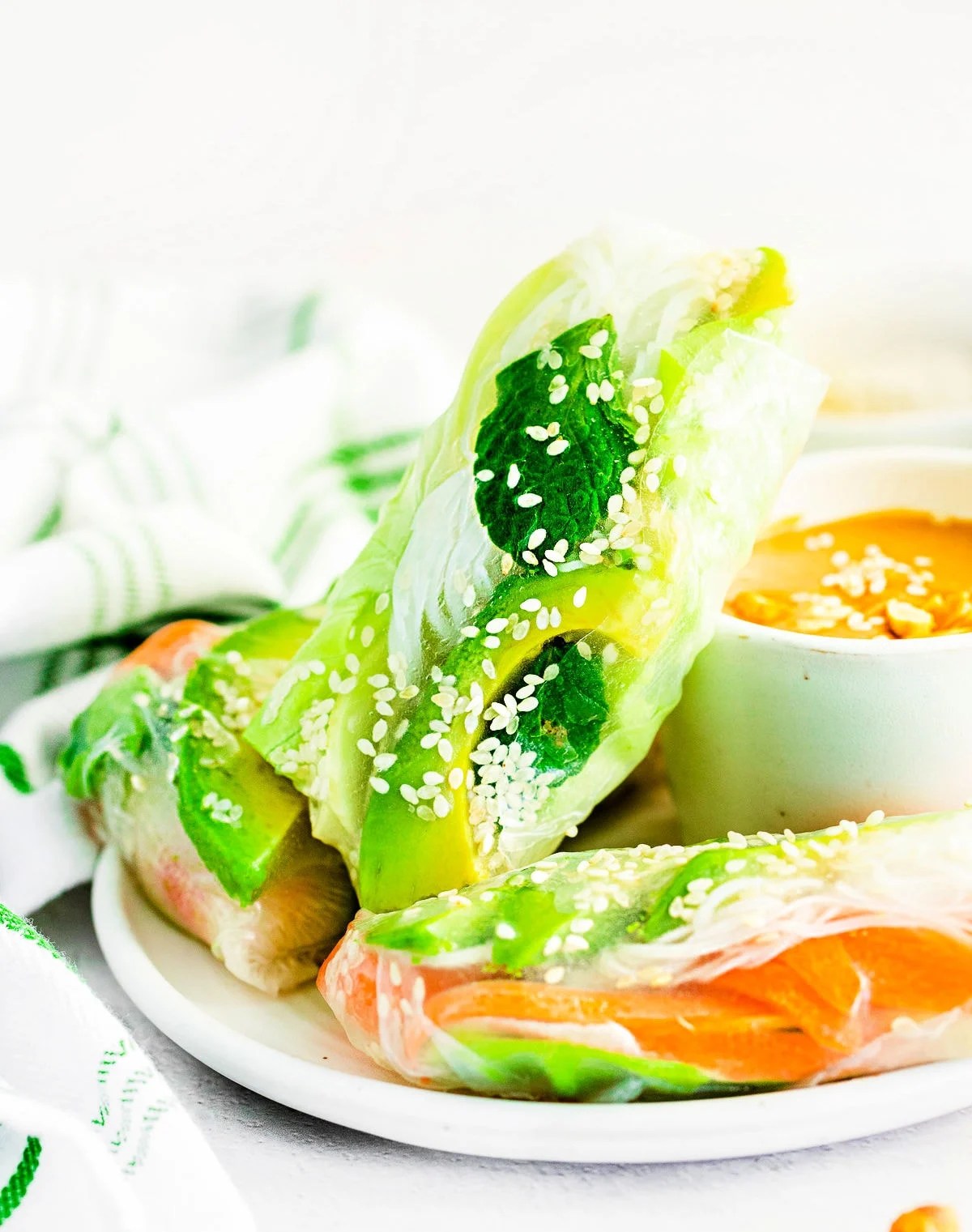 Fresh Spring Rolls (Summer Rolls) with Peanut Sauce Mom On Timeout