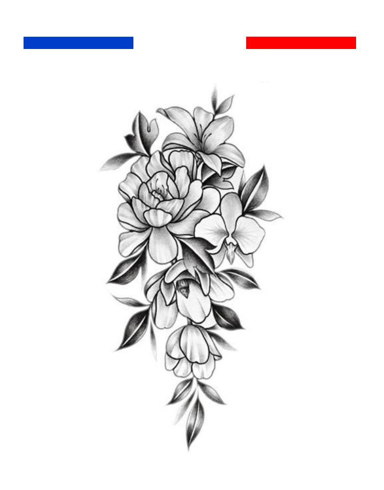 Tatouage fleurs en noir et blanc Mon Petit Tatouage