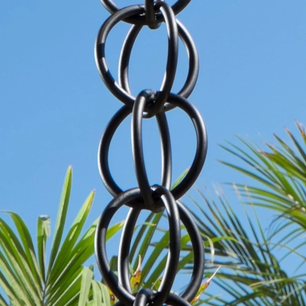 Black Aluminum Ring Rain Chain Replacement Downspout for Gutters
