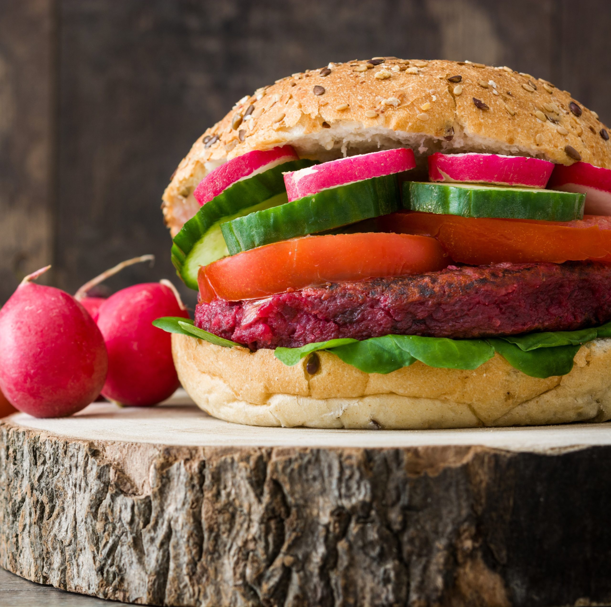Beet Veggie Burger with Pickled Onions Meatless Monday