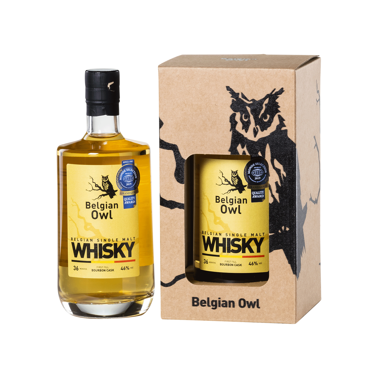 Belgian Owl Identite, Belgian Single Malt Whisky Grand Gold Quality