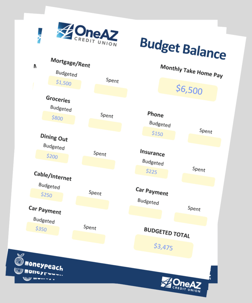 How to Use OneAZ Budget Balance Money Peach