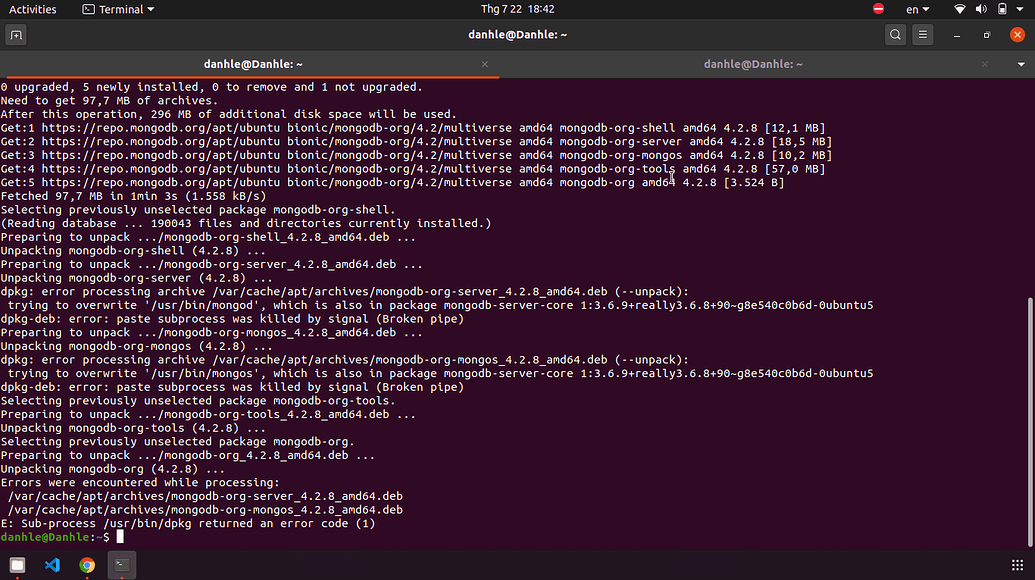 Errors when installing MongoDB on Ubuntu 20.04 2 by