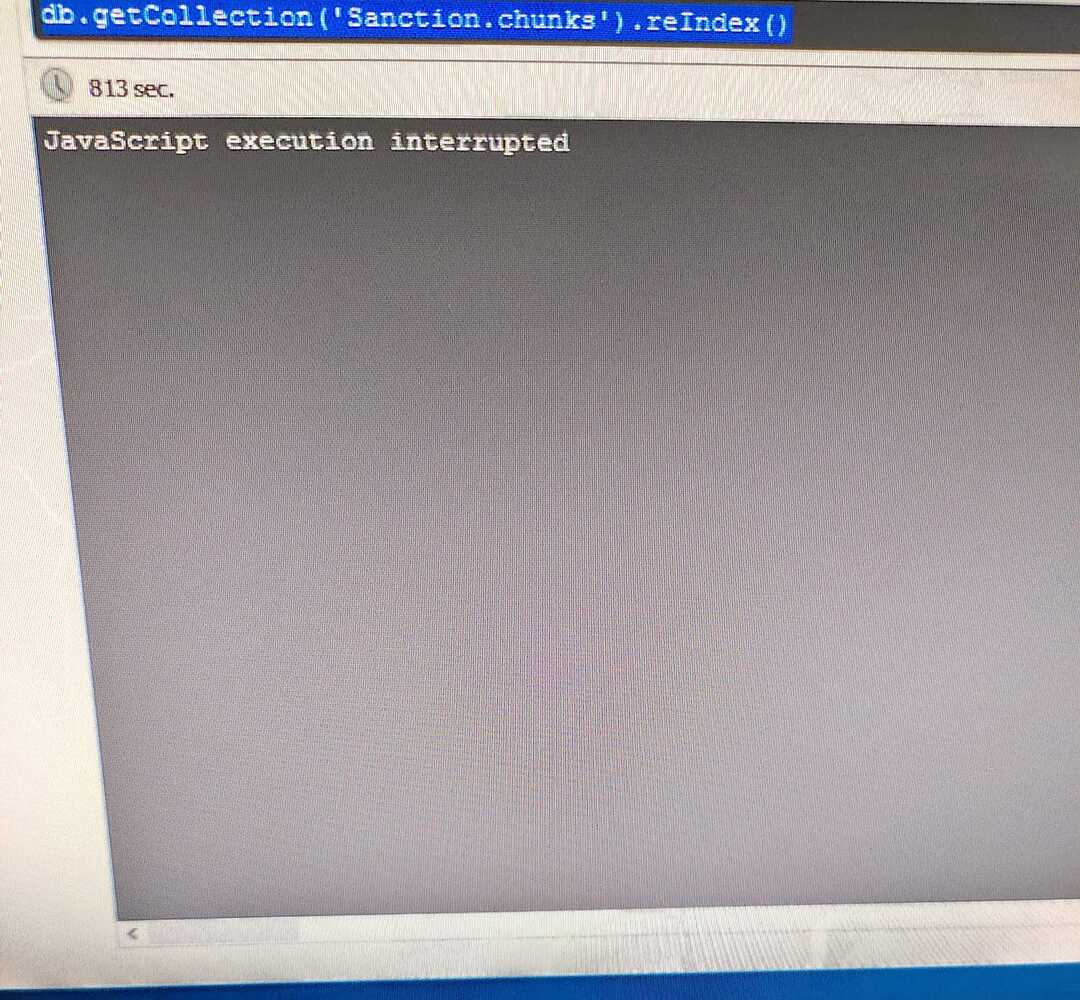 There is problem with fetching data from chunks collection. taking too much time . Database size