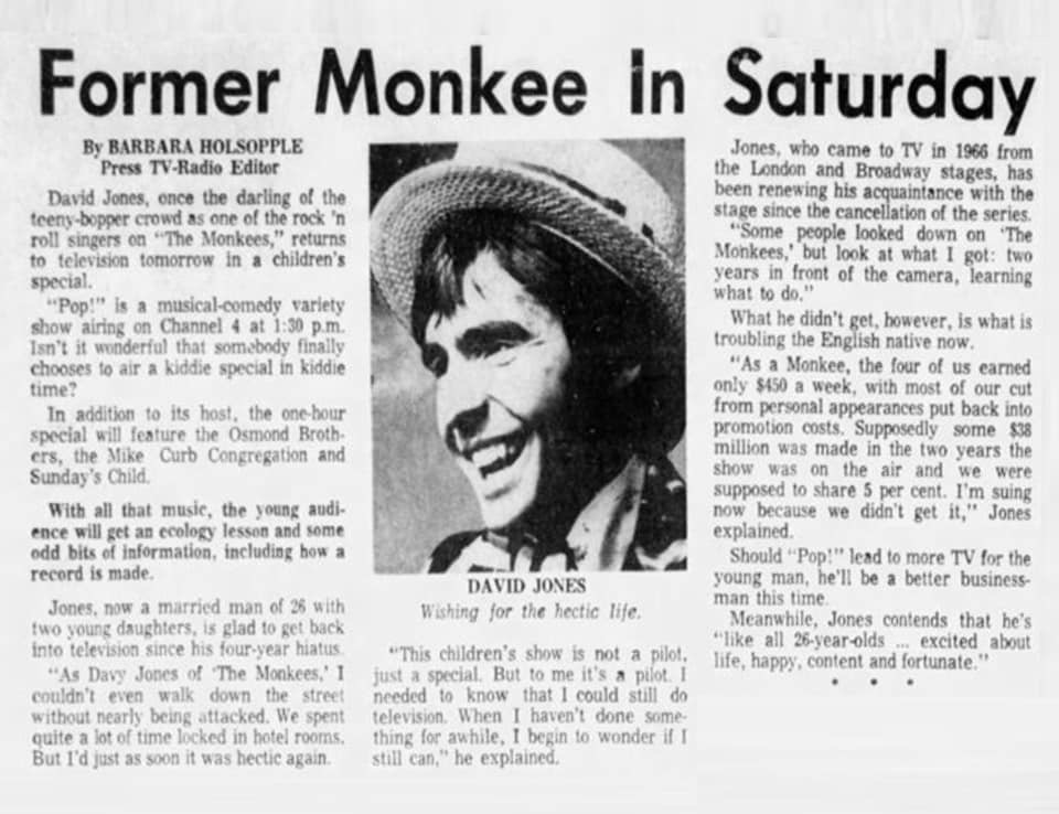 Davy Jones The Monkees Home Page