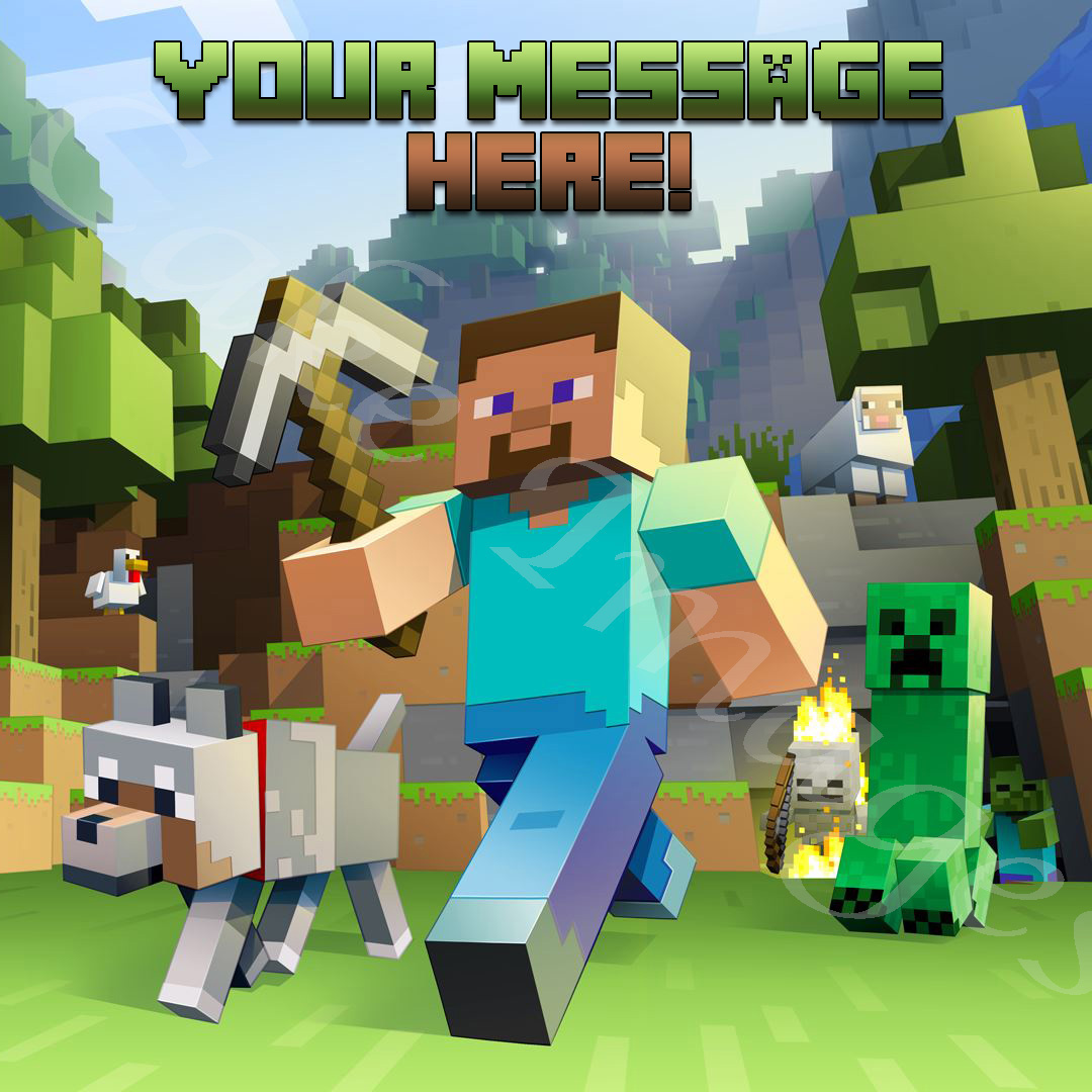 Minecraft Edible Cake Image Topper Square The Monkey Tree