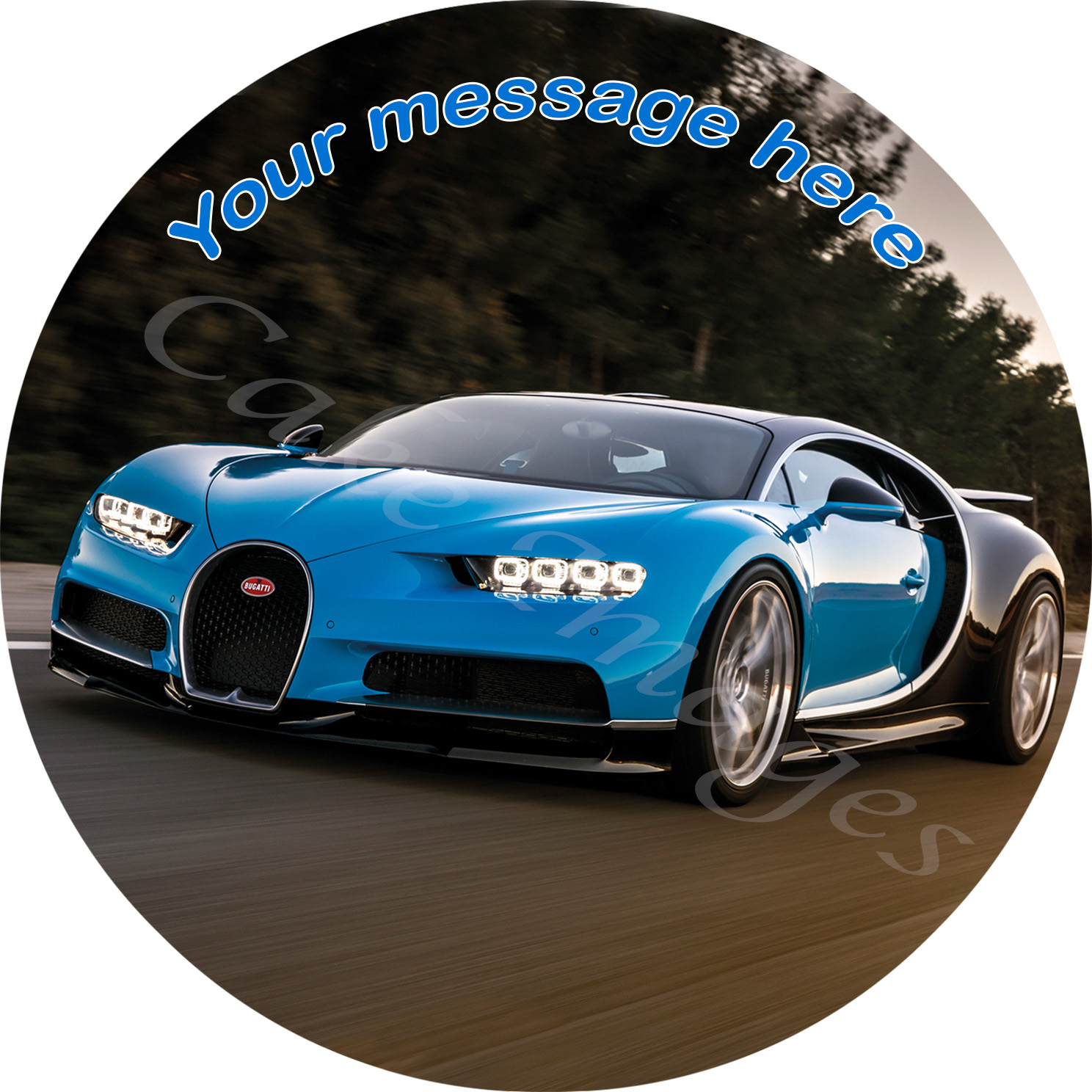 Bugatti Chiron Personalised Edible Cake Image The Monkey