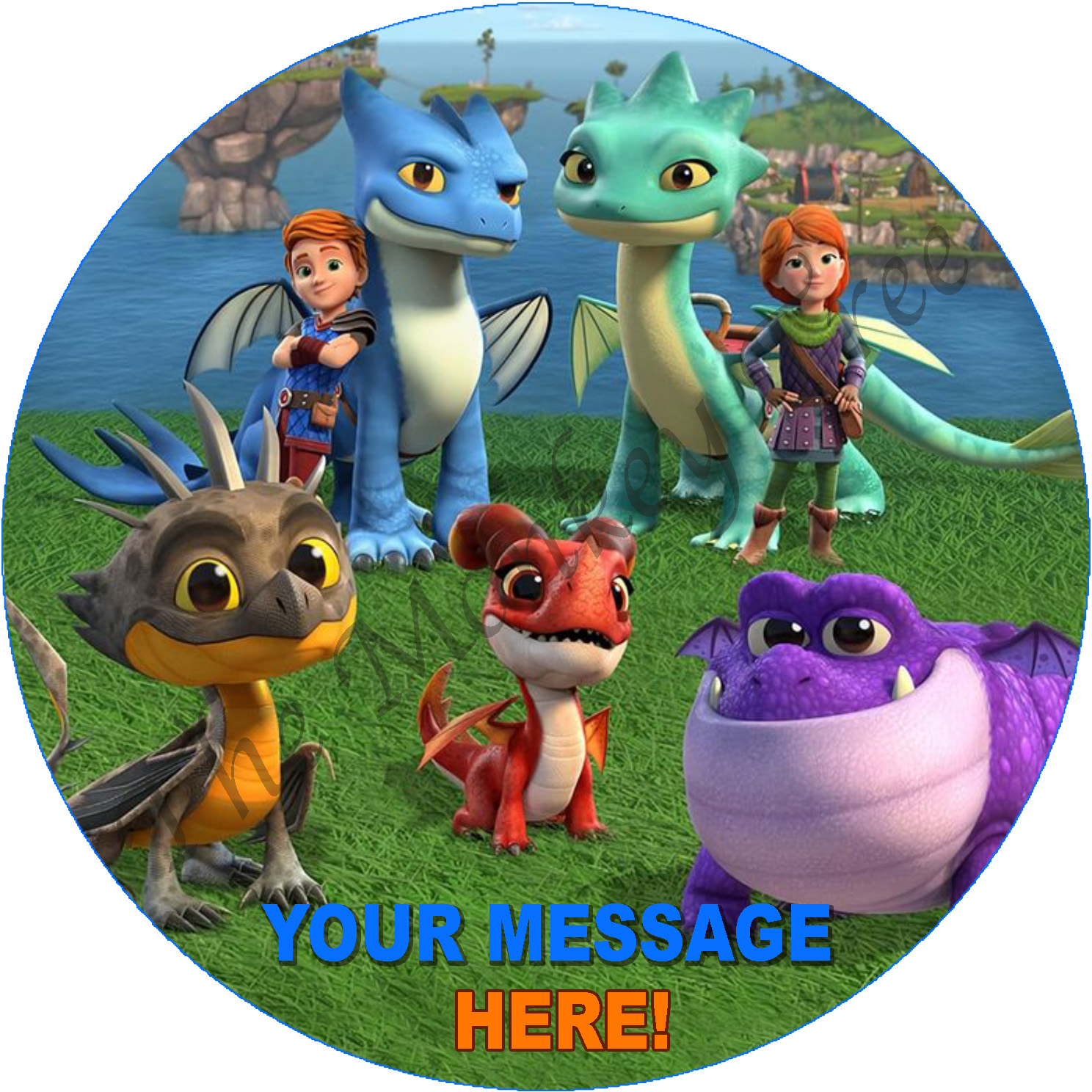 Dragon Rescue Riders Edible Cake Image can be personalised! The