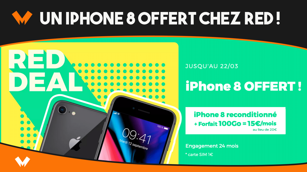 iPhone 8 RED by SFR offre le mobile avec son forfait 100