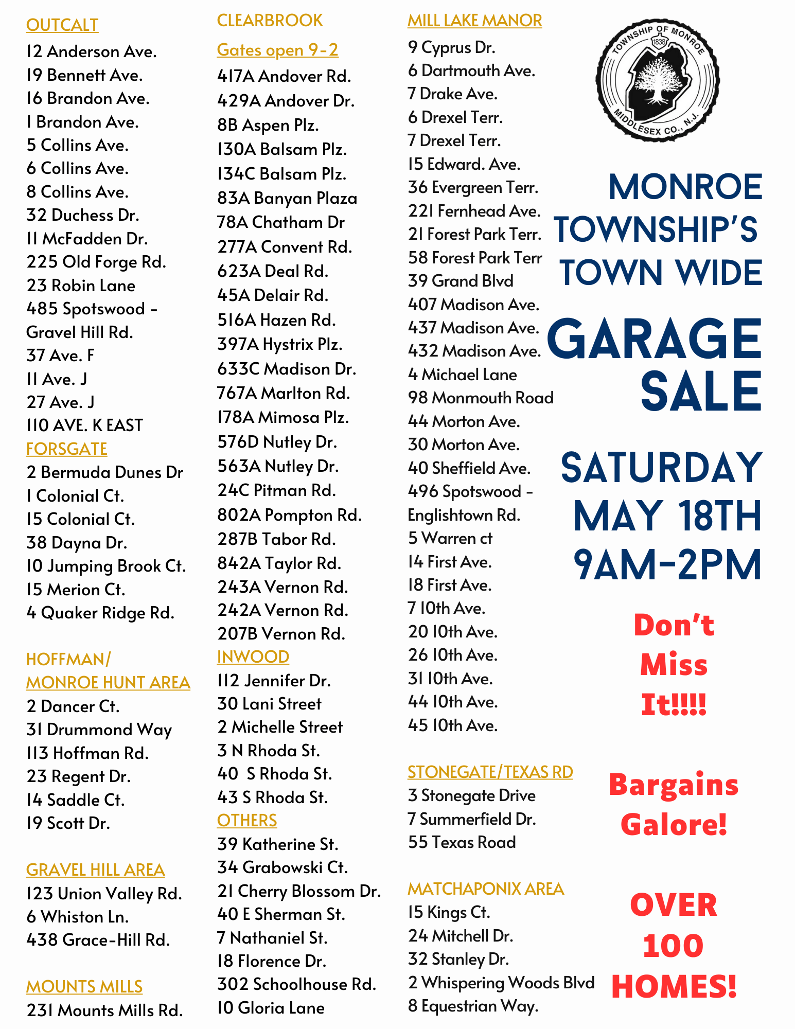 Township Wide Garage Sale