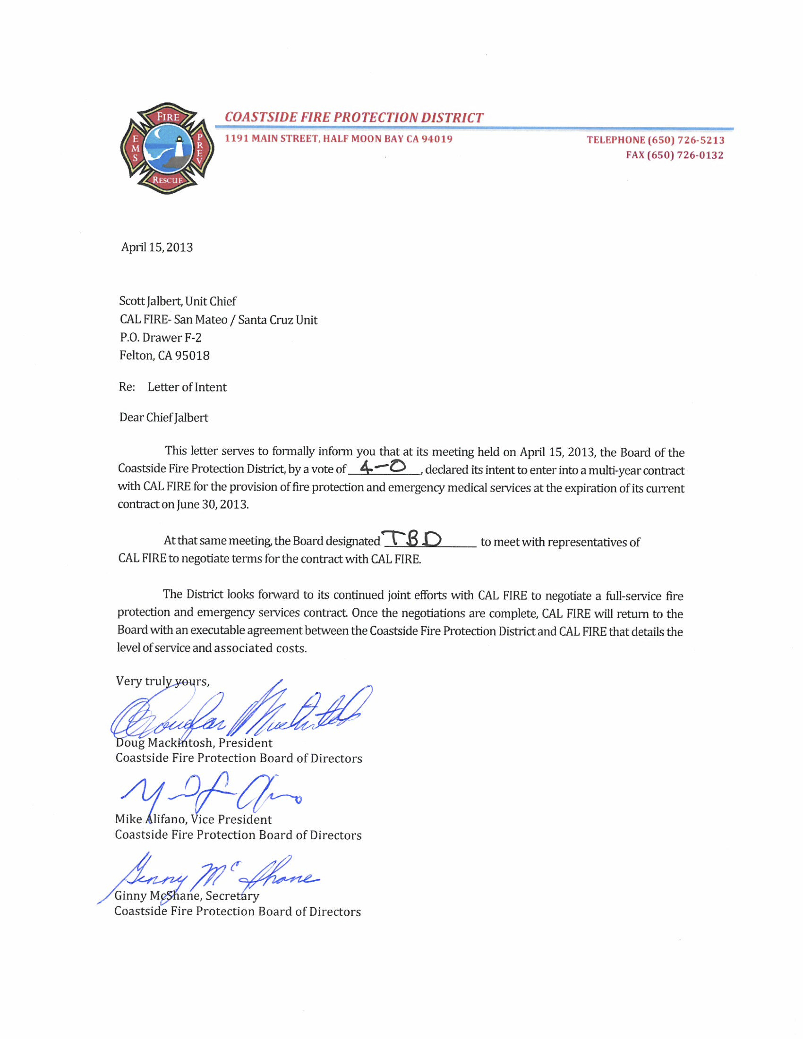 The Letter of Intent Montara Fog