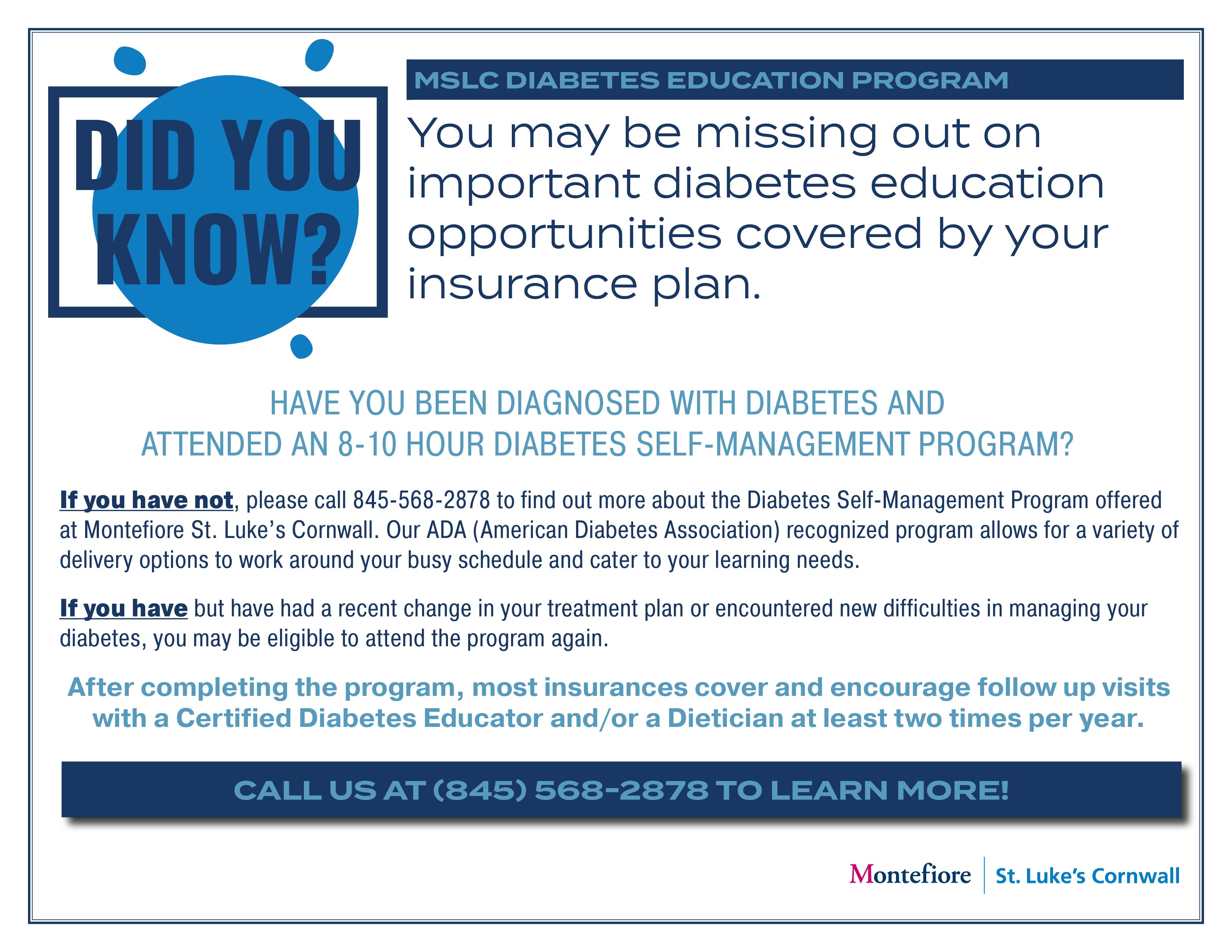 Cornwall Diabetes Education MSLC Outpatient Services