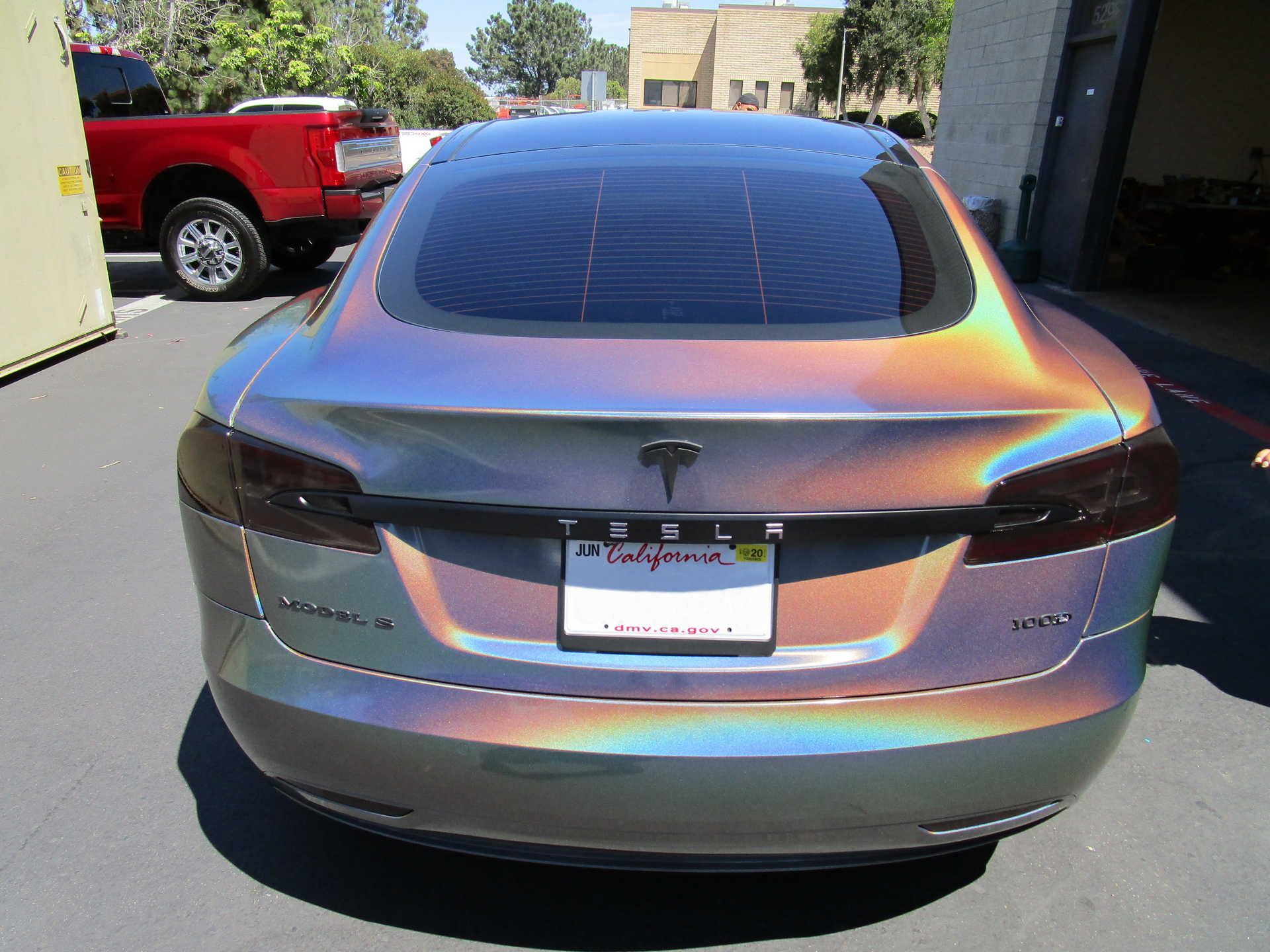 Tesla Model S Rainbow Chrome Color Flip San Diego Vinyl Wrap & San