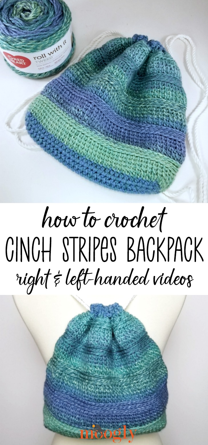 Cinch Stripes Backpack Tutorial Right & LeftHanded Moogly