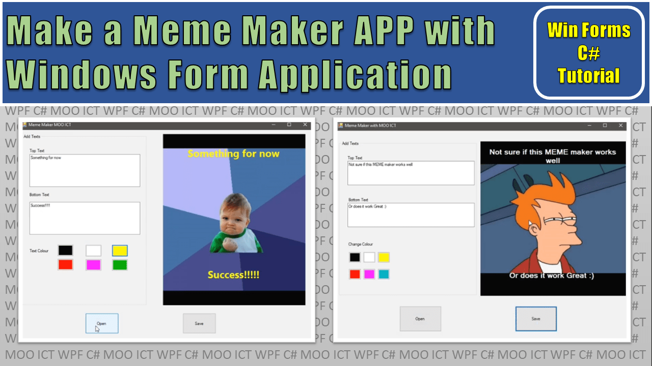 C Tutorial Make a Meme Maker App in Windows Form Application and