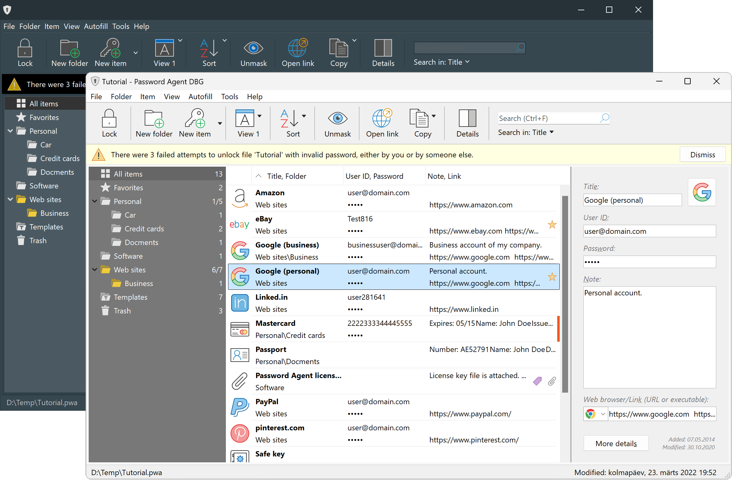 Password Agent your password manager program (password software