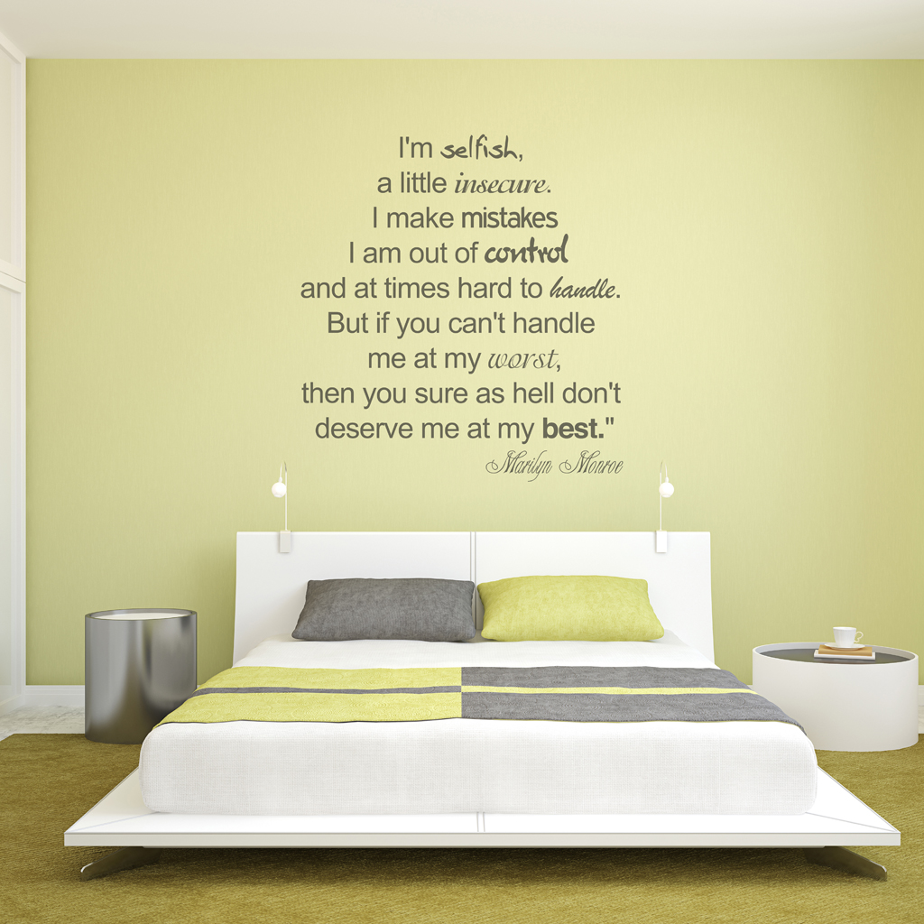 Wanddekoration Aufkleber Marilyn Monroe Zitat Typografie Moonwallstickers Com