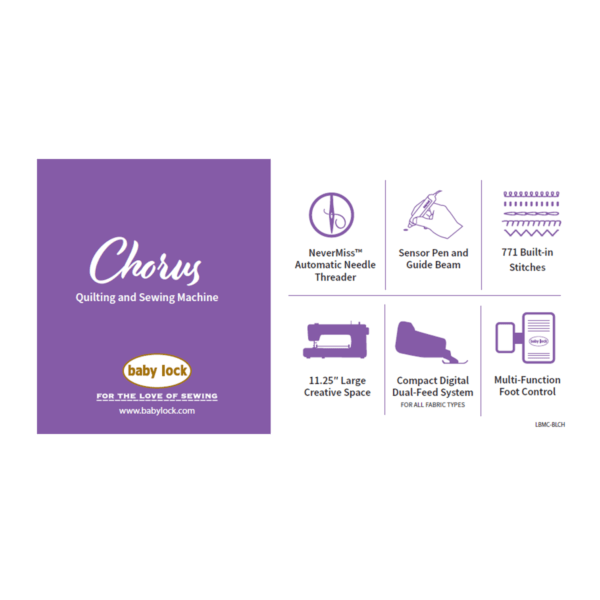 Baby Lock Chorus Quilting and Sewing Machine NEW Moore's Sewing