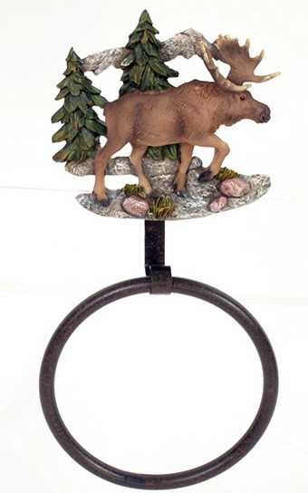 Resin Moose Towel Ring - Moose-R-Us.Com Log Cabin Decor
