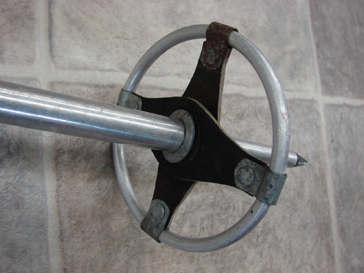 Vintage Antique Snowshoe Bamboo Aluminum Leather Rattan Basket Grip Ski