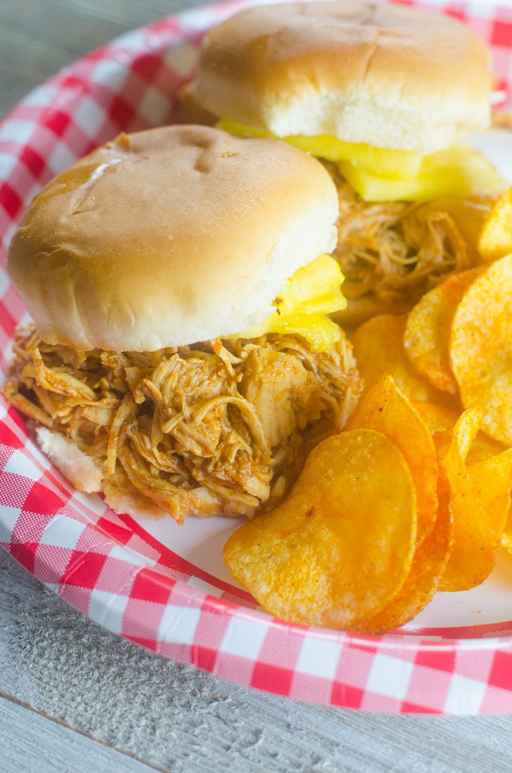 Instant Pot Barbecue Chicken Pineapple Sliders Mooshu Jenne