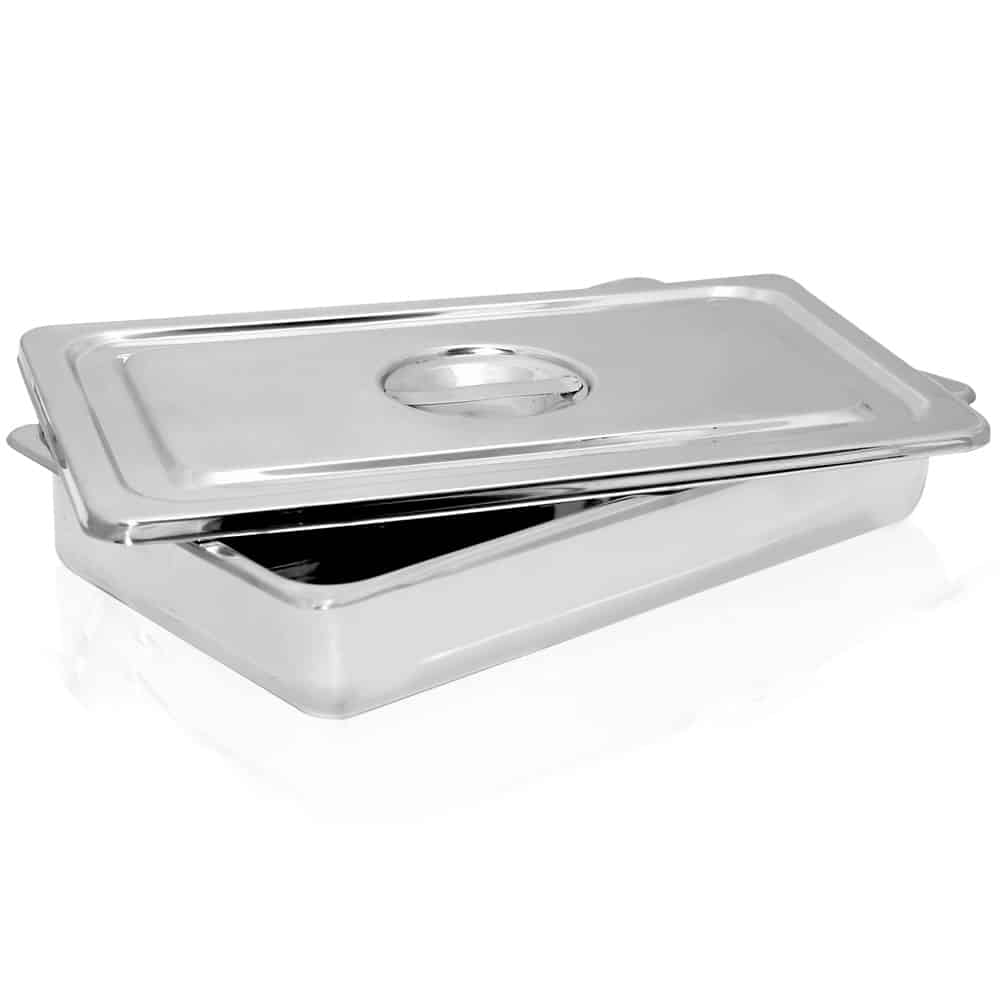 Stainless Steel Instrument Tray and Cover Set 12.75" x 7.5" x 2"