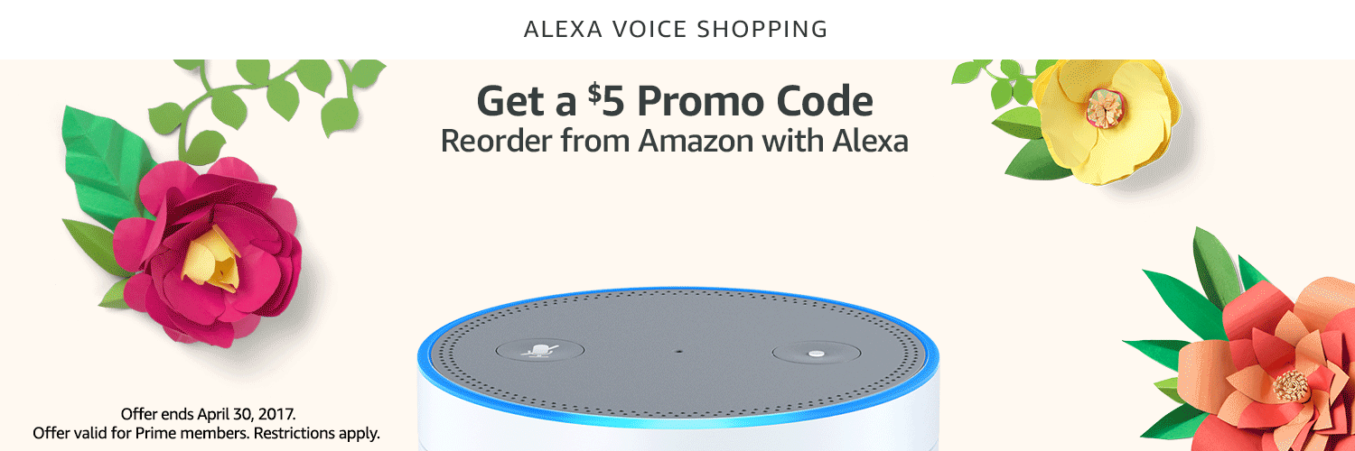 Free 5 April promo code for reorder from Amazon Alexa Voice Shopping