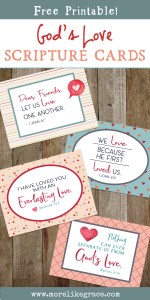 Free Printable Bible Verse Cards: God's Love | More Like Grace