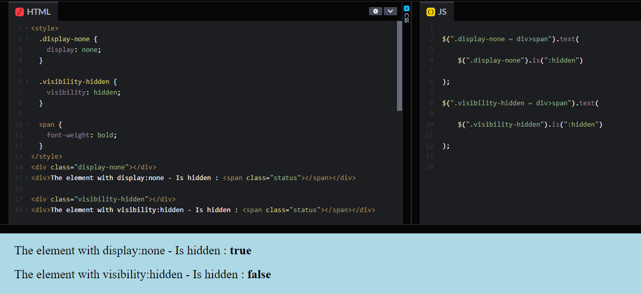 How to check if an element is hidden in jQuery? MoreOnFew